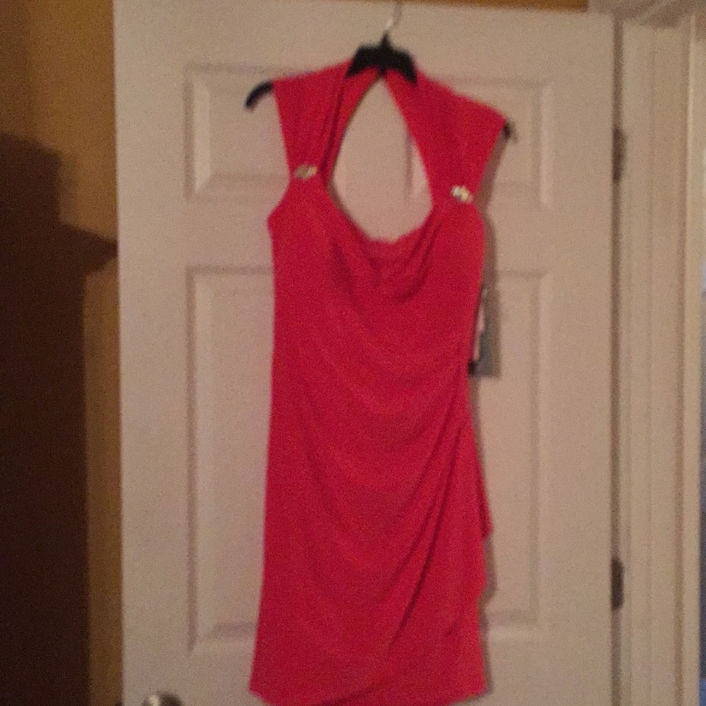 Coral cocktail dress